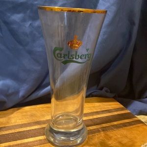 Carlsberg Gold rim beer glass